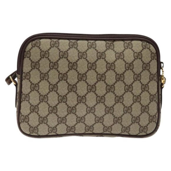 GUCCI GG Supreme Shoulder Bag PVC Beige Gold Auth - Picture 3 of 15